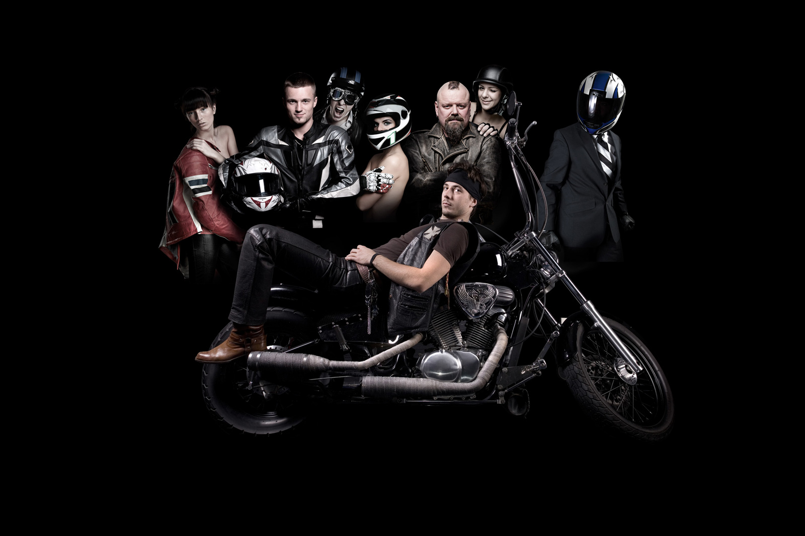 Image manipulation - bikers campaign 1 collage